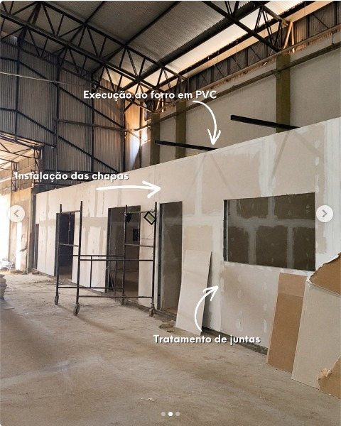 Drywall em barracão — etapa 2