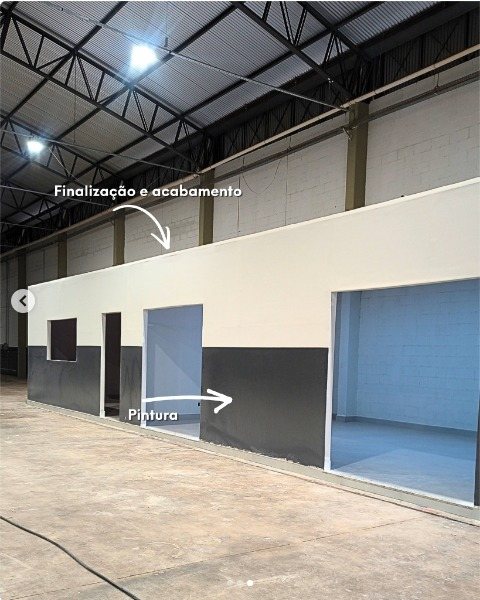 Drywall em barracão — etapa 3