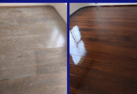 Deck de madeira antes e depois da revitalização